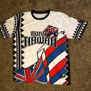 Born Hawaii Hawaiian Flag Dri Fit Shirt